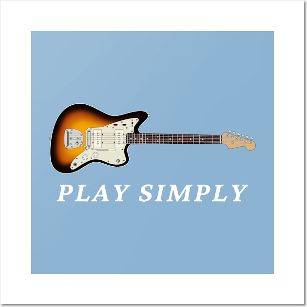 Play Simply Offset Style Electric Guitar Sunburst Color Wall Art by nightsworthy